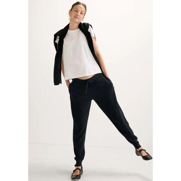 HATCH Women's Black 100% Cashmere Jogger Pants, Size 0, Like New - Picture 2 of 7